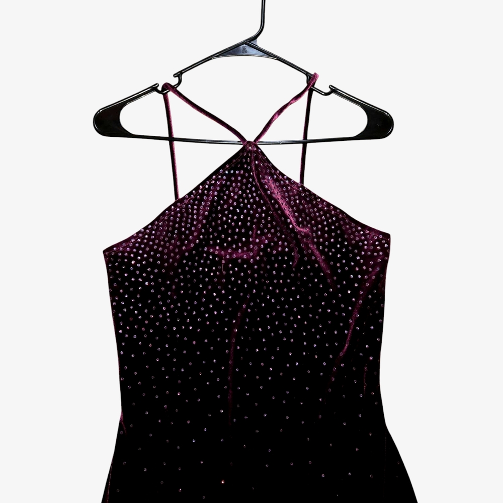 Elegant Velvet Halter Dress